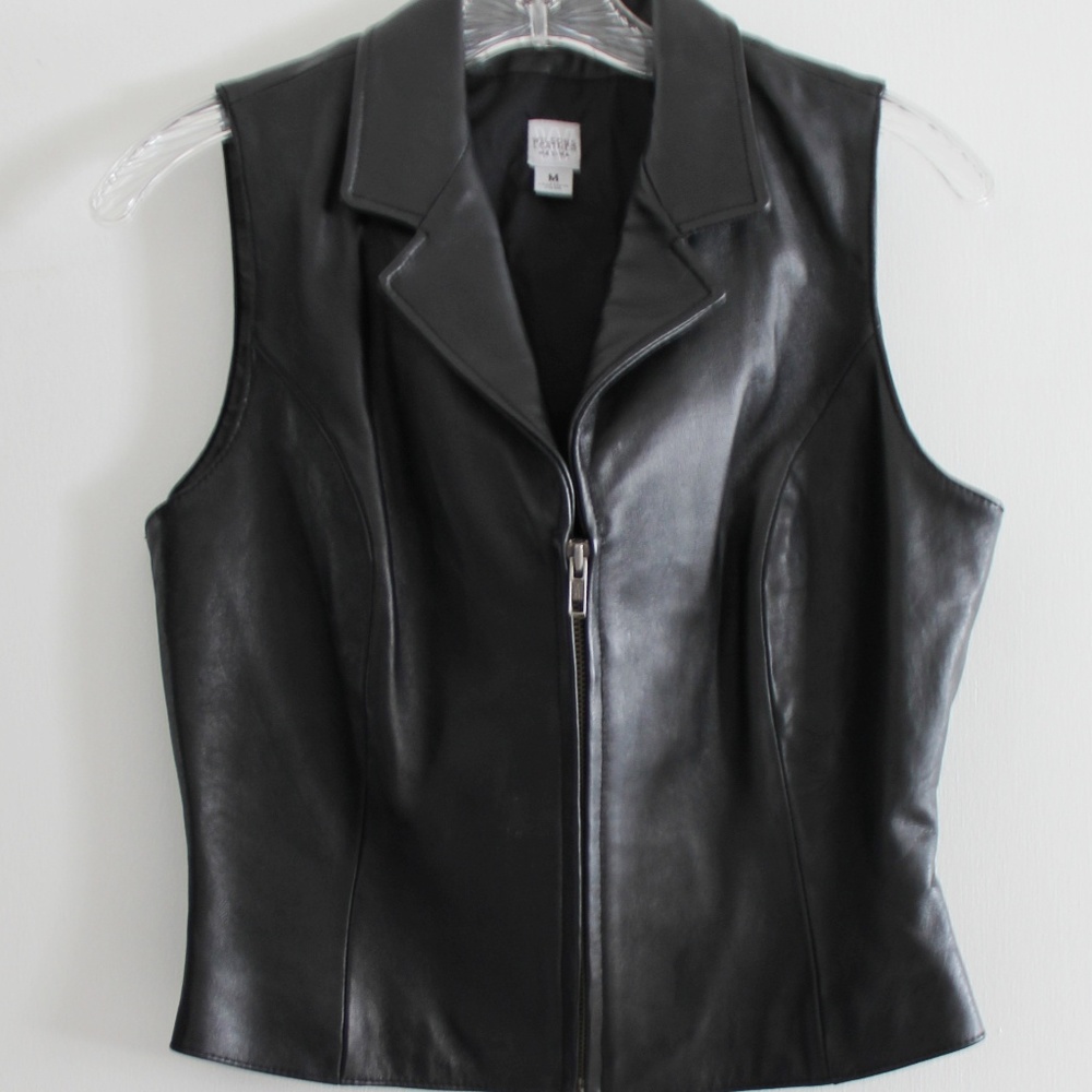 Woman's Black Leather Vest